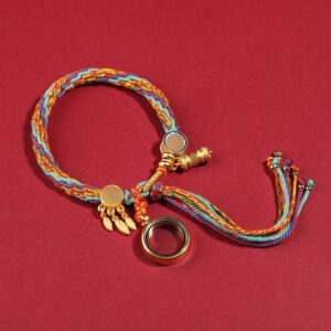 TIBETAN-STYLE HAND-WOVEN COTTON ROPE BRACELET, REINCARNATION BRACELET